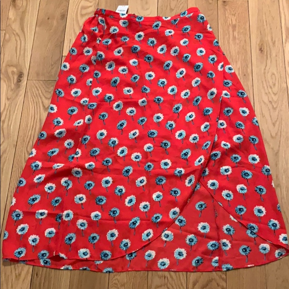 J Crew Floral Print Wrap Style Maxi Skirt. Size S